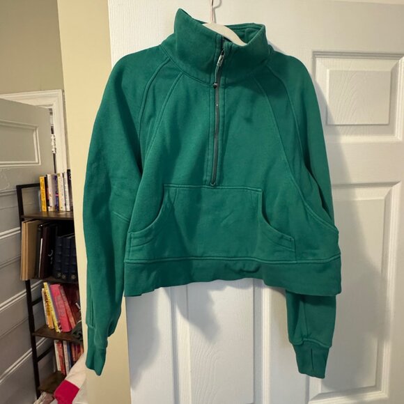 lululemon athletica Tops - Lululemon Scuba Oversized Funnel Neck Worn A Few Times In A Torquois Green Color